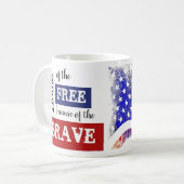 "Zuhause of the Free for the Brave"-Kaffee-Tasse Kaffeetasse (Vorderseite Links)