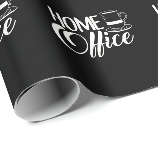 Zuhause Office and Coffee Lover Funny Homoffice Geschenkpapier (Rolleneckpunkt)