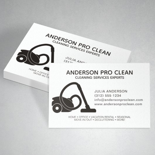 Zuhause & Office Beruflich Clearing Service Black Visitenkarte