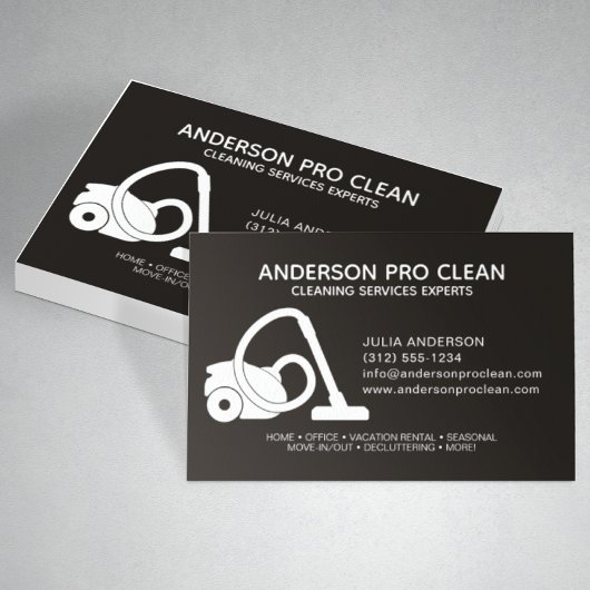 Zuhause & Office Beruflich Clearing Service Black Visitenkarte