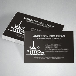 Zuhause & Office Beruflich Clearing Service Black Visitenkarte