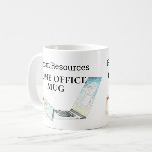 Zuhause Office Human Resources Watercolor Kaffeetasse (Vorderseite Links)