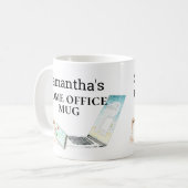 Zuhause Office Name Watercolor Phone Computer Kaffeetasse (Vorderseite Links)