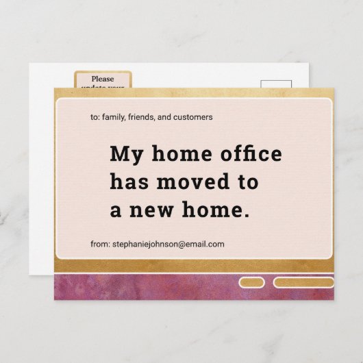 Zuhause Office New Address Computer Screen Moving Ankündigungspostkarte (Vorne/Hinten)
