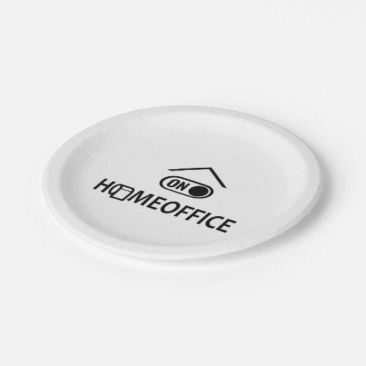 Zuhause Office on - Homeoffice on Pappteller (Schrägansicht)