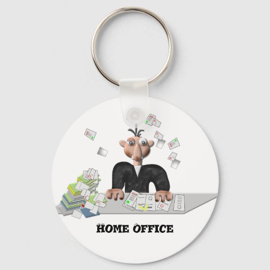Zuhause Office, Personalisiert Button Schlüsselanhänger (Vorderseite)