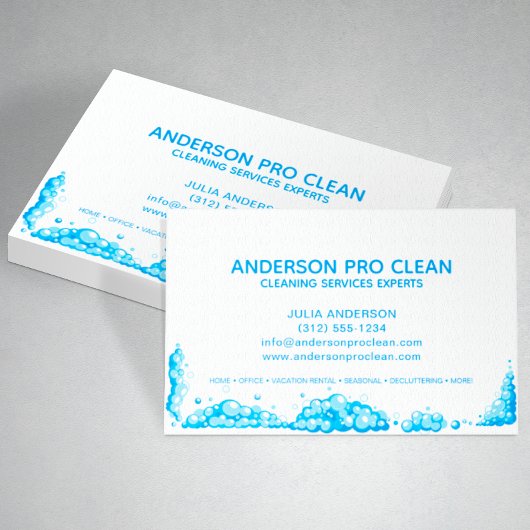 Zuhause & Office Pro Reinigungs-Service-Blasen Visitenkarte