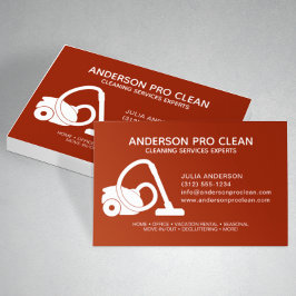 Zuhause & Office Pro Reinigungsservice Crimson Red Visitenkarte