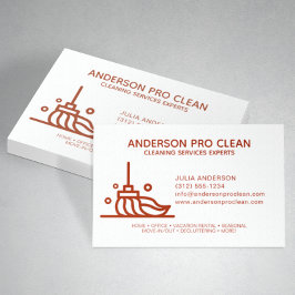 Zuhause & Office Pro Reinigungsservice Crimson Red Visitenkarte