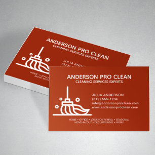 Zuhause & Office Pro Reinigungsservice Crimson Red Visitenkarte