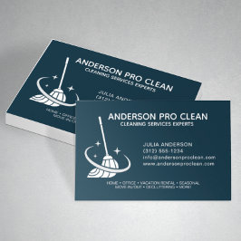 Zuhause & Office Pro Reinigungsservice Navy Blue Visitenkarte