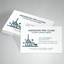 Zuhause & Office Pro Reinigungsservice Navy Blue Visitenkarte