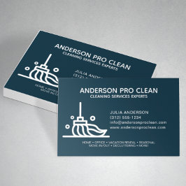 Zuhause & Office Pro Reinigungsservice Navy Blue Visitenkarte