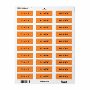 Zuhause-Organisation Blank Orange Custom Labels