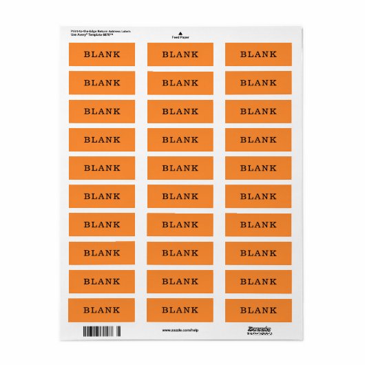 Zuhause-Organisation Blank Orange Custom Labels (Vorne)