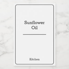 Zuhause-Organisation Minimalistisch Modernes Speic Lebensmitteletikett