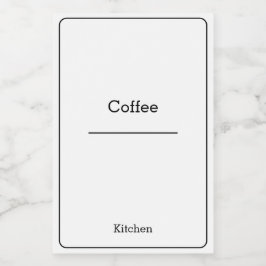 Zuhause-Organisation Minimalistisch Modernes Speic Lebensmitteletikett