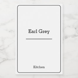 Zuhause-Organisation Minimalistisch Modernes Speic Lebensmitteletikett