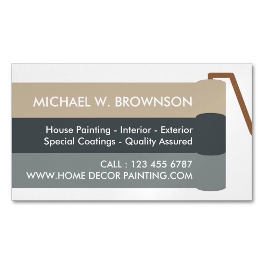 Zuhause Painter Simple Roll Magnetische Visitenkarte (Vorderseite)