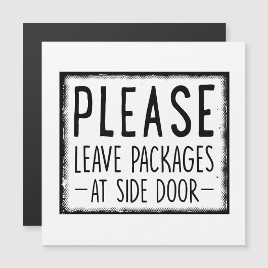 Zuhause-Paket, Bitte verlass Pakete an der Tür - Magnetkarte (Vorne/Hinten)