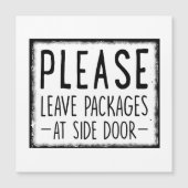 Zuhause-Paket, Bitte verlass Pakete an der Tür - Magnetkarte (Vorderseite)