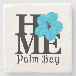 ZUHAUSE Palm Bay Blue Hibiskus Steinuntersetzer