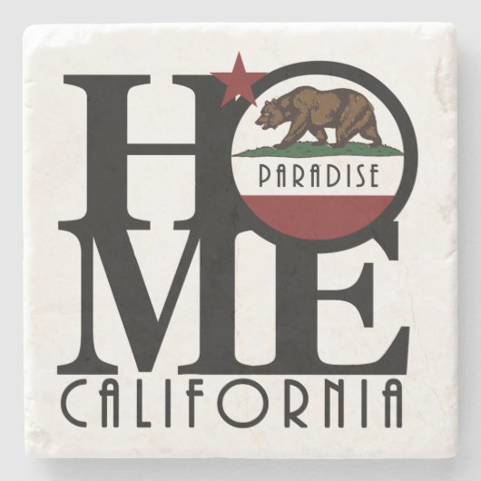 ZUHAUSE Paradise California Steinuntersetzer (Vorderseite)