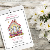 Zuhause Party 80. Geburtstag Drop-In Einladung