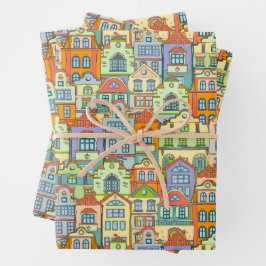 Zuhause-Party für den Haushalt Geschenkpapier Set