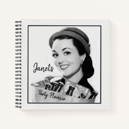 Zuhause Party Planner Niedliche Lady aus der Mitte Notizblock