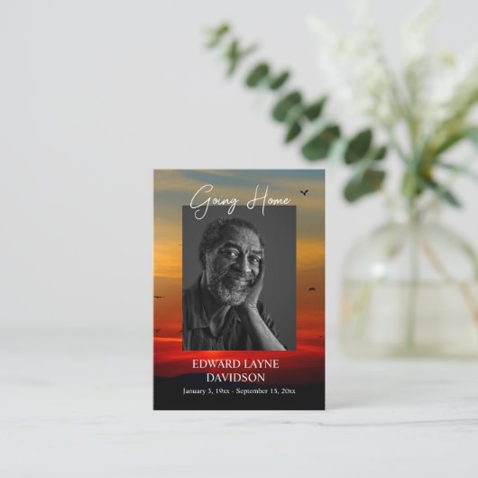 Zuhause Personalisierte Beerdigungskarte Platzkarte (Stehend Vorderseite)