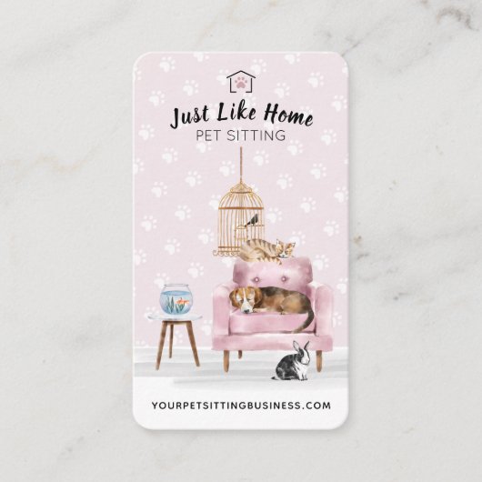 Zuhause Pet Sitting | Hunde und Katzen Schlafen au Visitenkarte (Vorderseite)