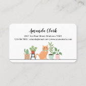 Zuhause Pet Sitting Loveable Happy Cat & House Pfl Visitenkarte (Rückseite)