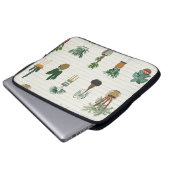 Zuhause Pflanze: Handgezeichnetes Nahtloses Innere Laptopschutzhülle (Vorne Knopf)