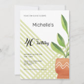 Zuhause-Pflanze in Keramik Potte Wasserfarbe Einladung (Vorderseite)