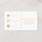 Zuhause Pflanze Shop, moderne Goldtreuekarte. Treuekarte (Rückseite)