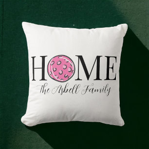 Zuhause Pink Pickleball Familienname Throw Kissen