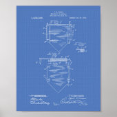 Zuhause Plate Baseball 1922 Patent Art Blueprint Poster (Vorne)