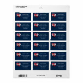 Zuhause Plate Baseball Wedding Labels 03-Blue Adressaufkleber (Vorne)
