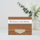 Zuhause Plate Wir haben Adresskontaktkarten übertr Ankündigung (Stehend Vorderseite)