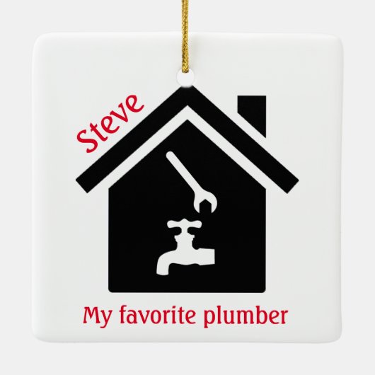 Zuhause Plumber Design Ornament (Rückseite)