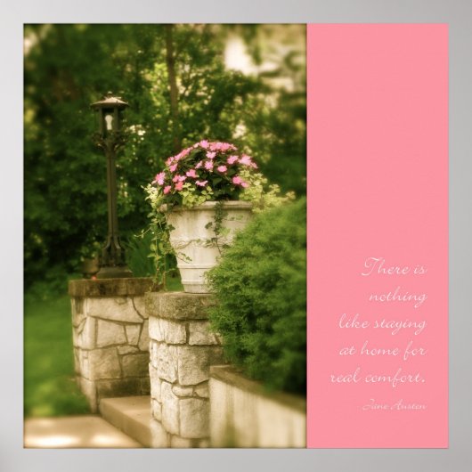 Zuhause Poster mit Jane Austen Zitat (Vorne)