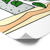 Zuhause Potted Pflanze Doodle Art Poster (Ecke)