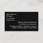 Zuhause Property Foundation Reparaturkarte Visitenkarte (Rückseite)