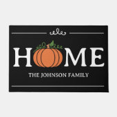 Zuhause Pumpkin Schwarz-Weiß-Personalisierter Fall Fußmatte (Vorderseite)