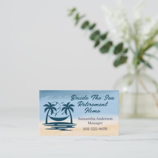 Zuhause QR Codes Beach Palm Tree Visitenkarte (Stehend Vorderseite)