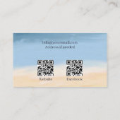Zuhause QR Codes Beach Palm Tree Visitenkarte (Rückseite)