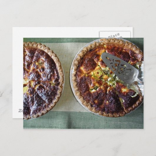 Zuhause-Quiche zum Frühstück Postkarte (Vorne/Hinten)