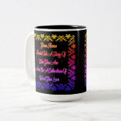 Zuhause Quote Black Rainbow Tasse (Vorderseite Links)