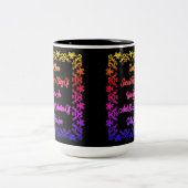 Zuhause Quote Black Rainbow Tasse (Mittel)